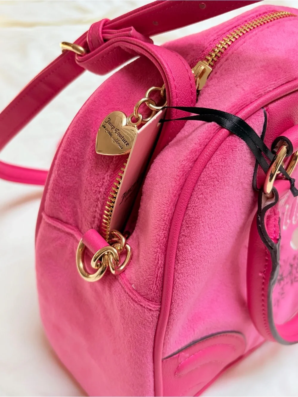 Juicy Couture Vintage Pink Satchel with Heart Charm